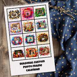Calendário de Moldura de Foto Personalizada Sazona