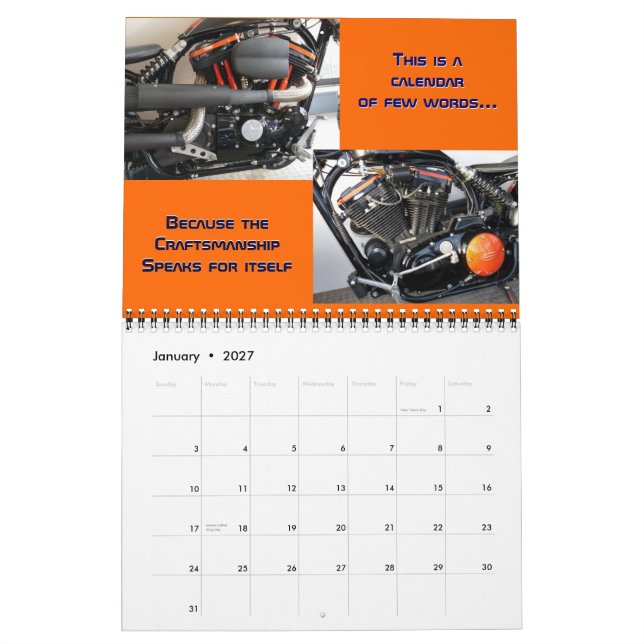 Calendário de Motociclos Personalizado de Pedras 2 (Jan 2027)