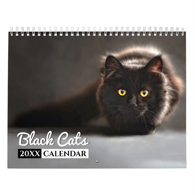 Calendário de Muro de Fotos de Gatos Pretos (Capa)