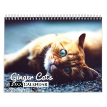 Calendário de Muro de Fotos de Ginger Cats