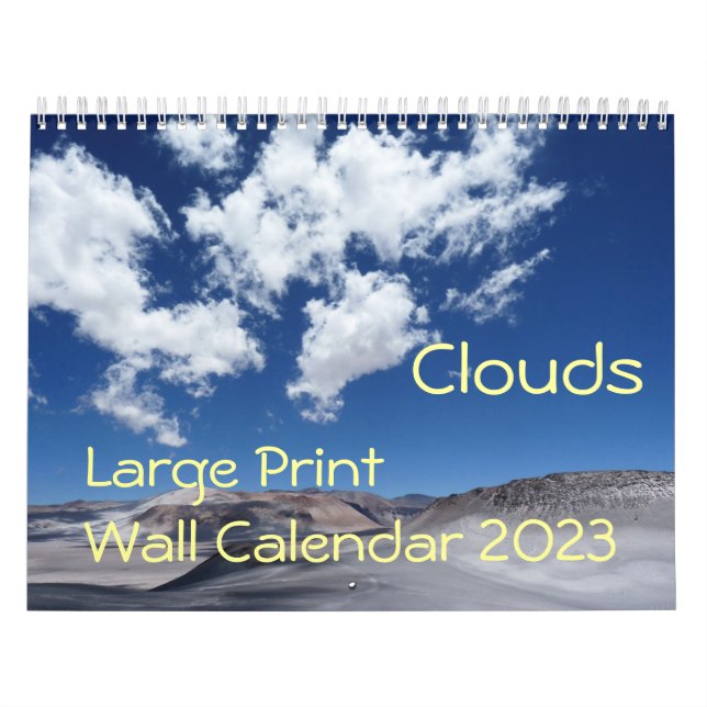 Calendário de Muro de Impressão Grande 2023 - Nuve (Capa)