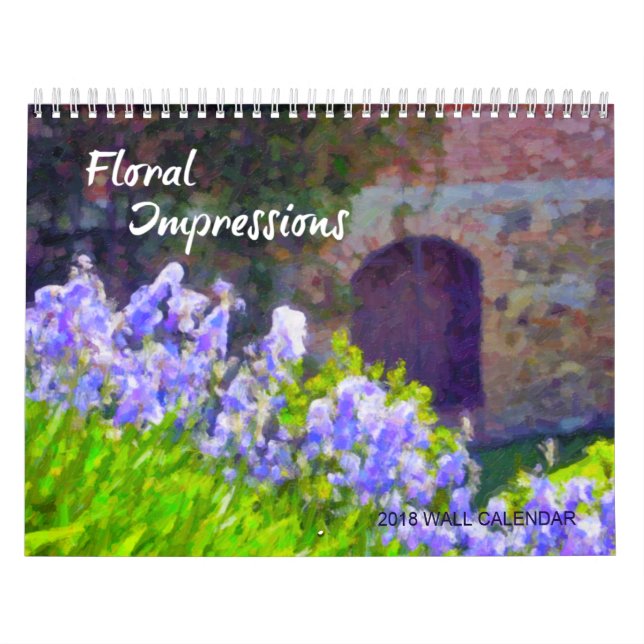 Calendário de Muro de Impressões Florais 2018 (Capa)