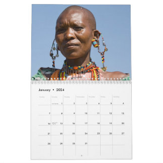 Calendário de Muro do African Faces