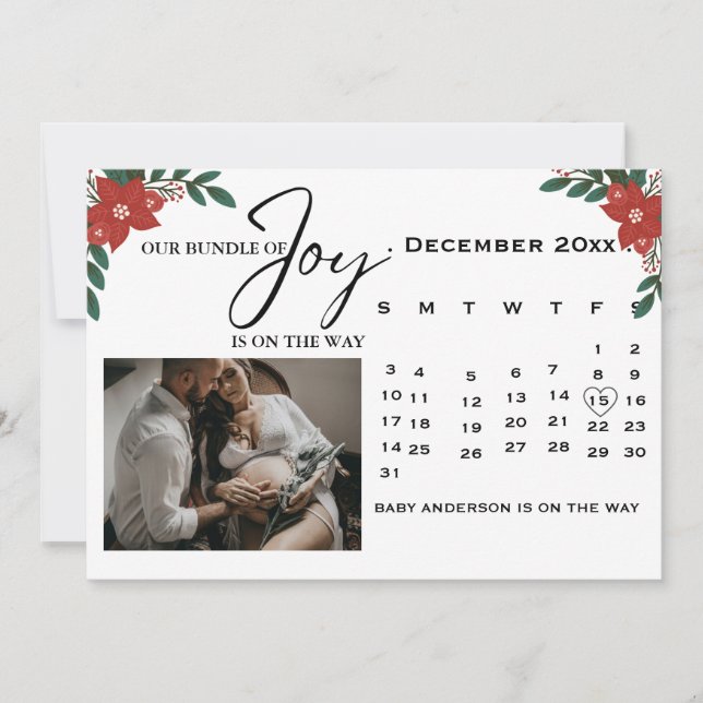 Calendário de Natal Anúncio de gravidez (Frente)