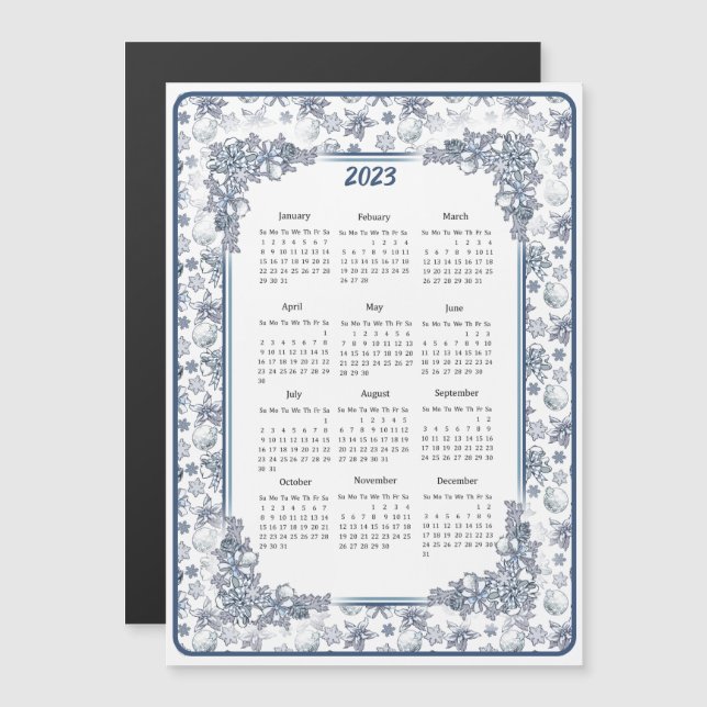 Calendário de Natal do Prata Branco (Frente/Verso)