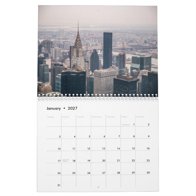 Calendário de New York 2015 (Jan 2027)