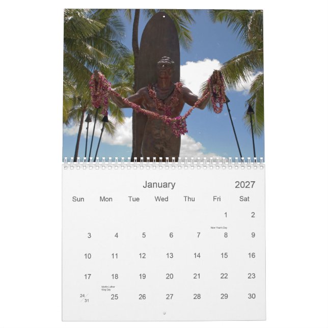 Calendário de Oahu 2007 (Jan 2027)