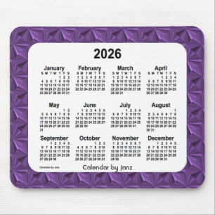 Calendário de Ouros Roxos 2026 por Janz Mouse Pad
