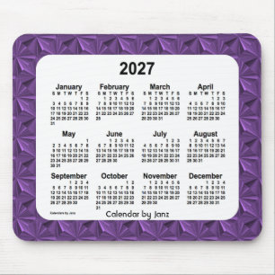 Calendário de Ouros Roxos 2027 por Janz Mouse Pad