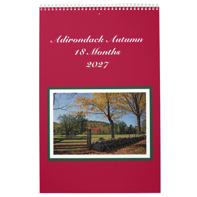 Calendário de Outono Adirondack de 18 Meses (Capa)