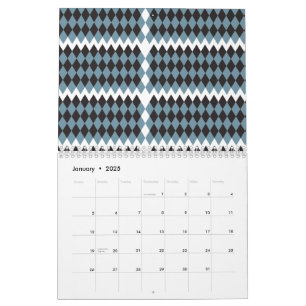 Calendário de Padrão Geométrico   Pla Minimalista 