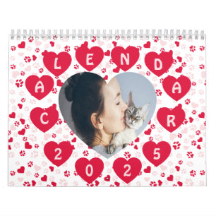 Calendário de Padrões de Impressão da Pata de Foto