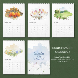Calendário de Paisagem em Aquarela 2026   Natureza