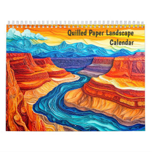Calendário de Paisagem em Papel Quilled