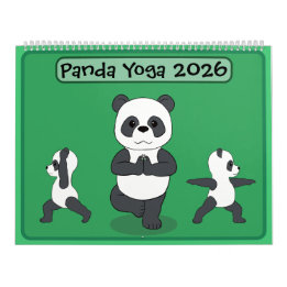 Calendário de Pandas em Poses de Yoga