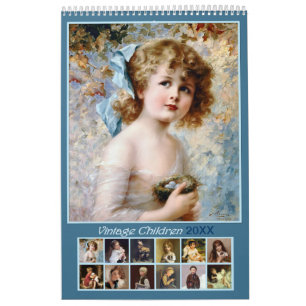 Calendário de Parede 2021 Crianças de Vintage