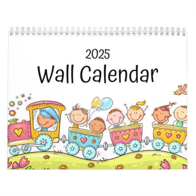 Calendário de Parede 2025 das Crianças Coloridas B (Capa)