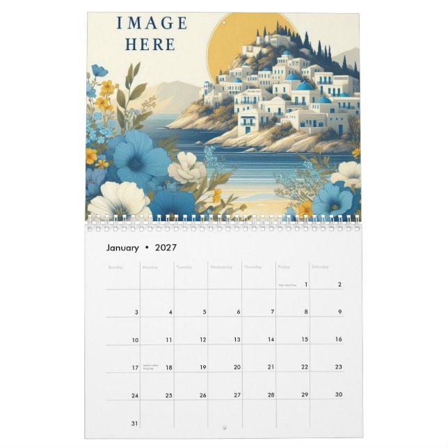 Calendário de Parede 2026 com Logotipo Empresarial (Jan 2027)