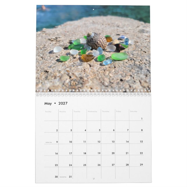 Calendário de Parede 2027 Conchas e Vidro do Mar (Maio 2027)