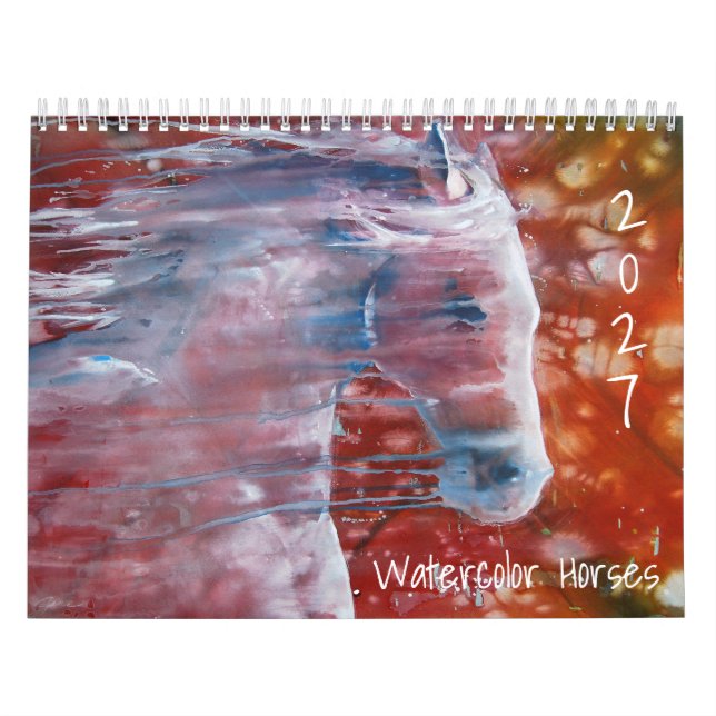 Calendário de Parede Cavalos em Aquarela 2027 (Capa)