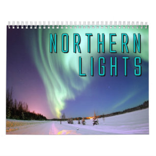 Calendário de parede da aurora boreal