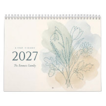 Calendário de Parede da Família Botânica Personali
