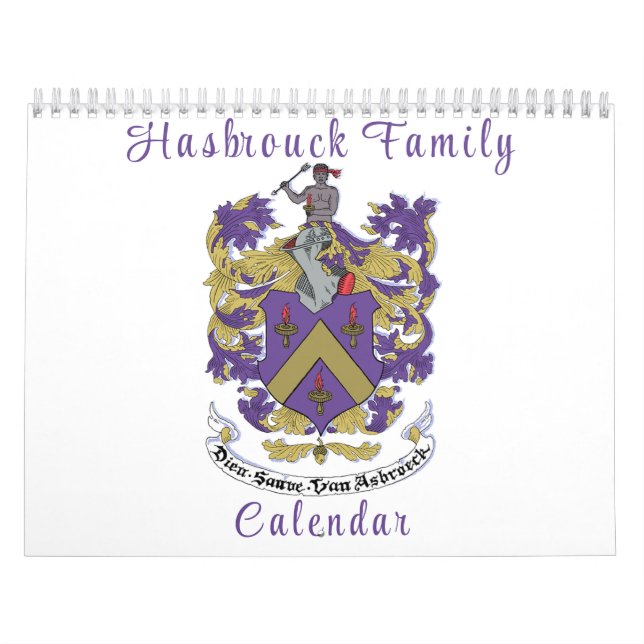 Calendário de Parede da Família Hasbrouck (Capa)