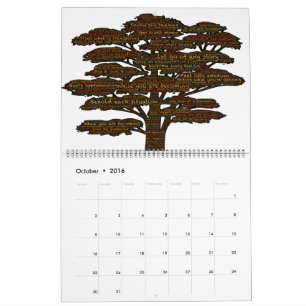 Calendário de parede da palavra & da Emoji-Arte d