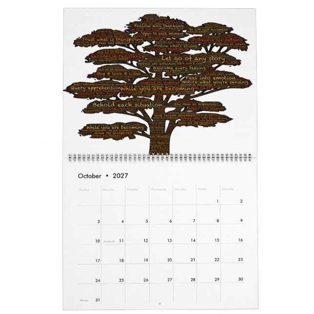 Calendário de parede da palavra & da Emoji-Arte da (Out 2027)