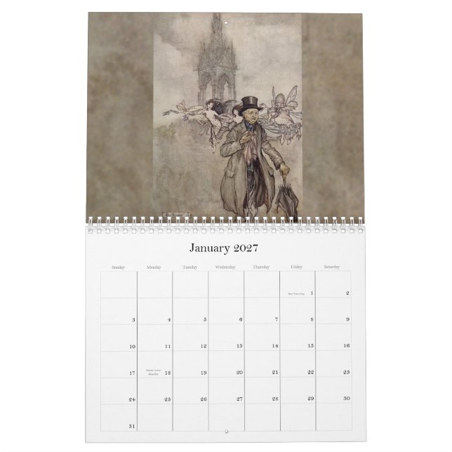 Calendário de parede das fadas 2011 (Jan 2027)