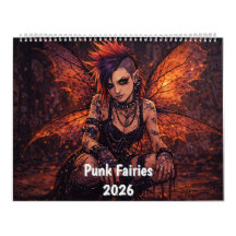 Calendário de Parede das Fadas Punk