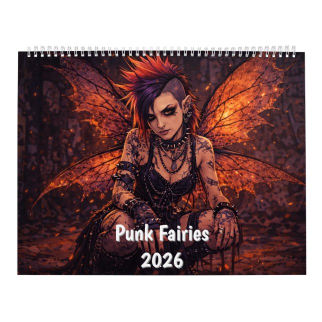 Calendário de Parede das Fadas Punk (Capa)