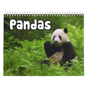 Calendário de parede das pandas