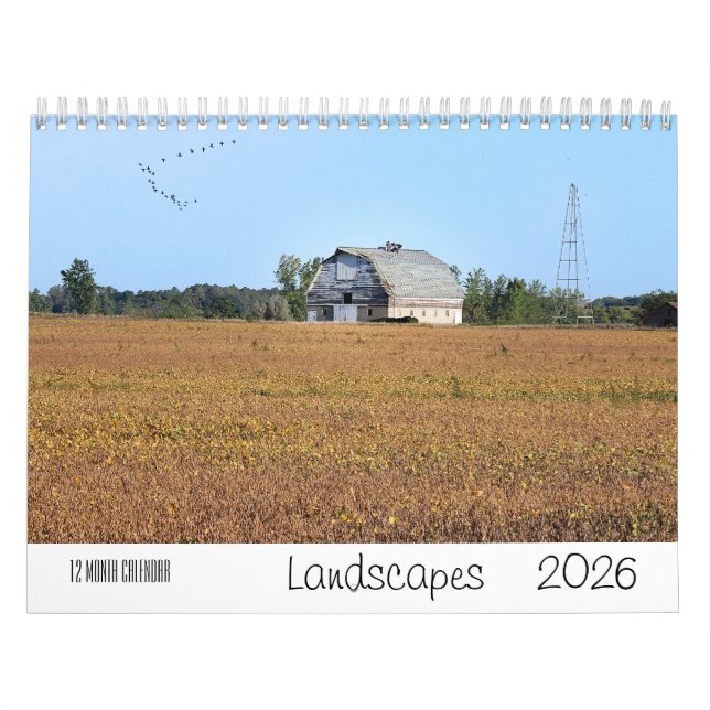 Calendário de Parede de 12 Meses do Landscape 2026 (Capa)
