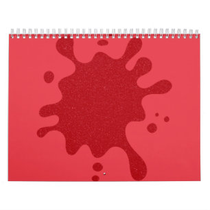 Calendário de Parede de Abertura Vermelha-Tomato -