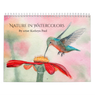 Calendário de parede de arte em aquarela: paisagen