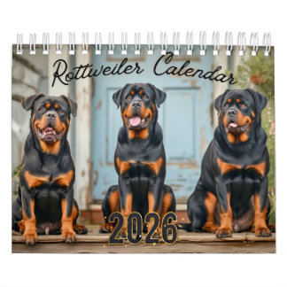 Calendário de Parede de Cães Rottweiler 2026