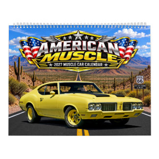 Calendário de Parede de Carros Musculosos American