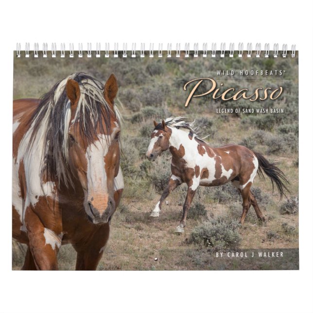 Calendário de Parede de Cavalos Selvagens Picasso  (Capa)
