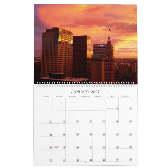 Calendário de parede de Denver, Colorado 2014 (Jan 2027)