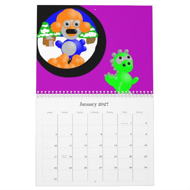 Calendário de parede de Ellie Castellanos 2010 (Jan 2027)