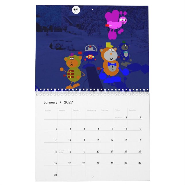 Calendário de parede de Ellie Castellanos 2012 (Jan 2027)