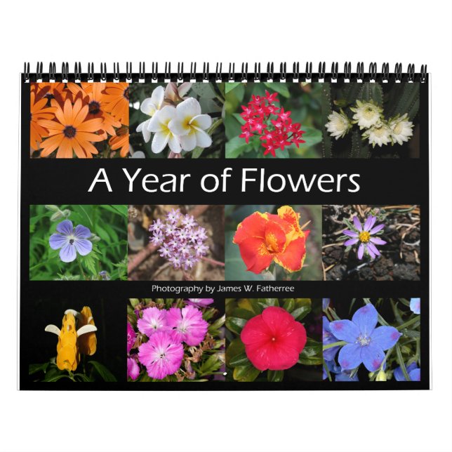 Calendário de Parede de Flores Agrupadas 1 por J.W (Capa)