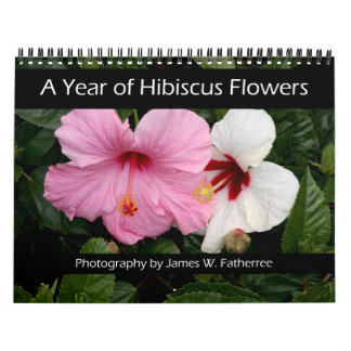 Calendário de Parede de Flores de Hibisco por J. F