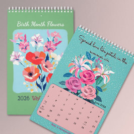 Calendário de parede de flores do mês de nasciment