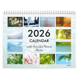 Calendário de Parede de Fotografia da Natureza de 