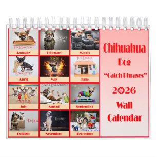 Calendário de Parede de Frases de Efeito de Chihua