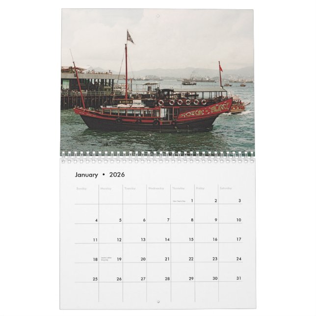 Calendário de parede de Hong Kong, Macau, China (Jan 2026)