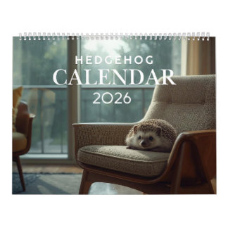 Calendário de Parede de Ouriço 2026 | 12 Meses