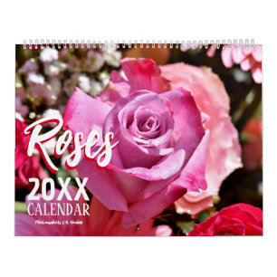 Calendário de Parede de Rosas 2027 Floral Flores R